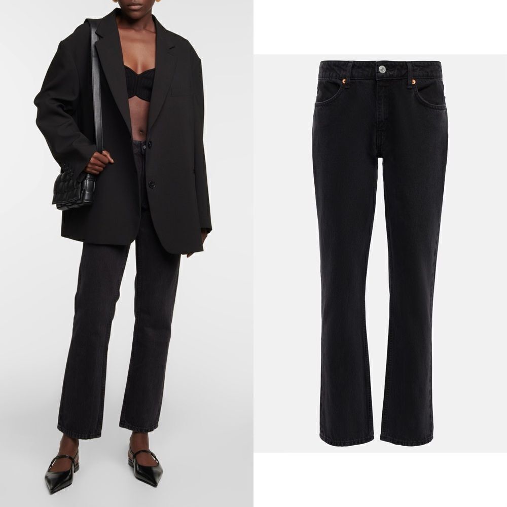 Nwt Re/Done 70s Low Rise Straight Leg Jeans Washed Black
